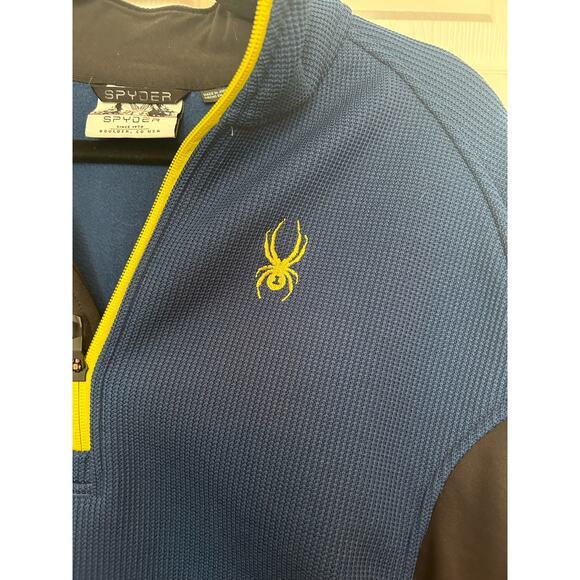 Spyder men’s blue and yellow quarter zip pullover, Size L - Picture 3 of 7